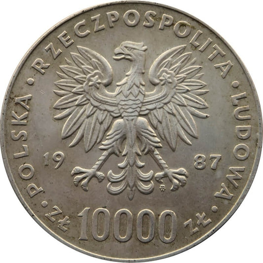 10.000 zł Jan Paweł 2, 1987, Srebro Ag